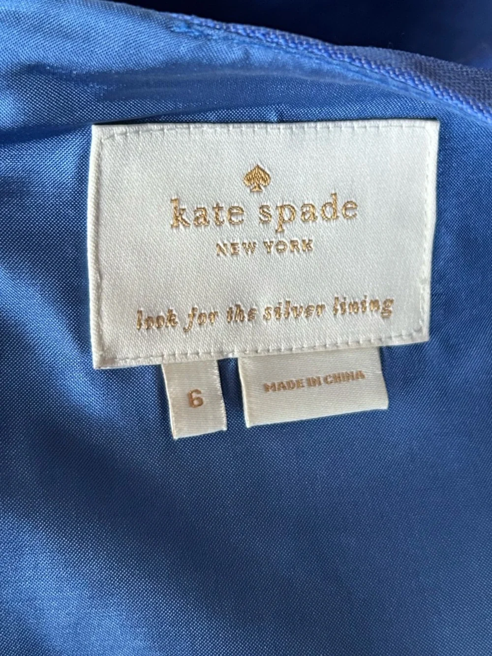 Kate Spade cosmicblue Charleen Sateen Fit And Flare Royal Blur Dress Sz 6